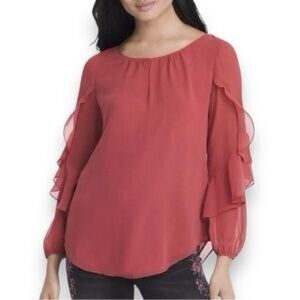 White House Black Market Coral Blouse